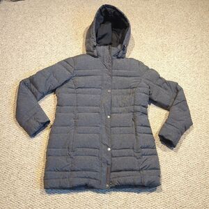 Lands' End Down Coat Puffer Jacket Coat Womans Small 6-8 Charcoal Gray Winter